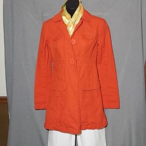 Tara Jarmon 100% cotton 3 button blazer orange XS